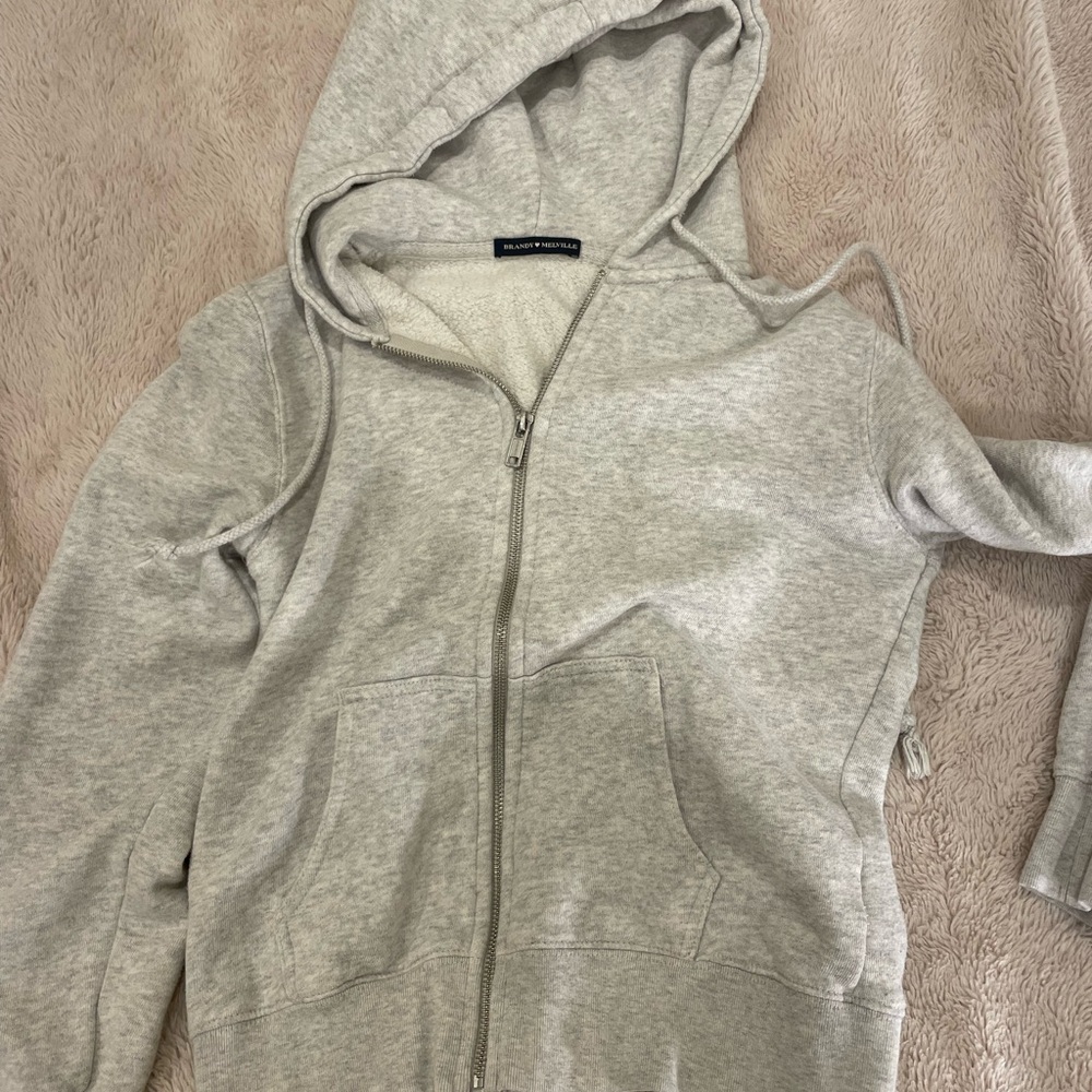 Brandy Melville grey zip up